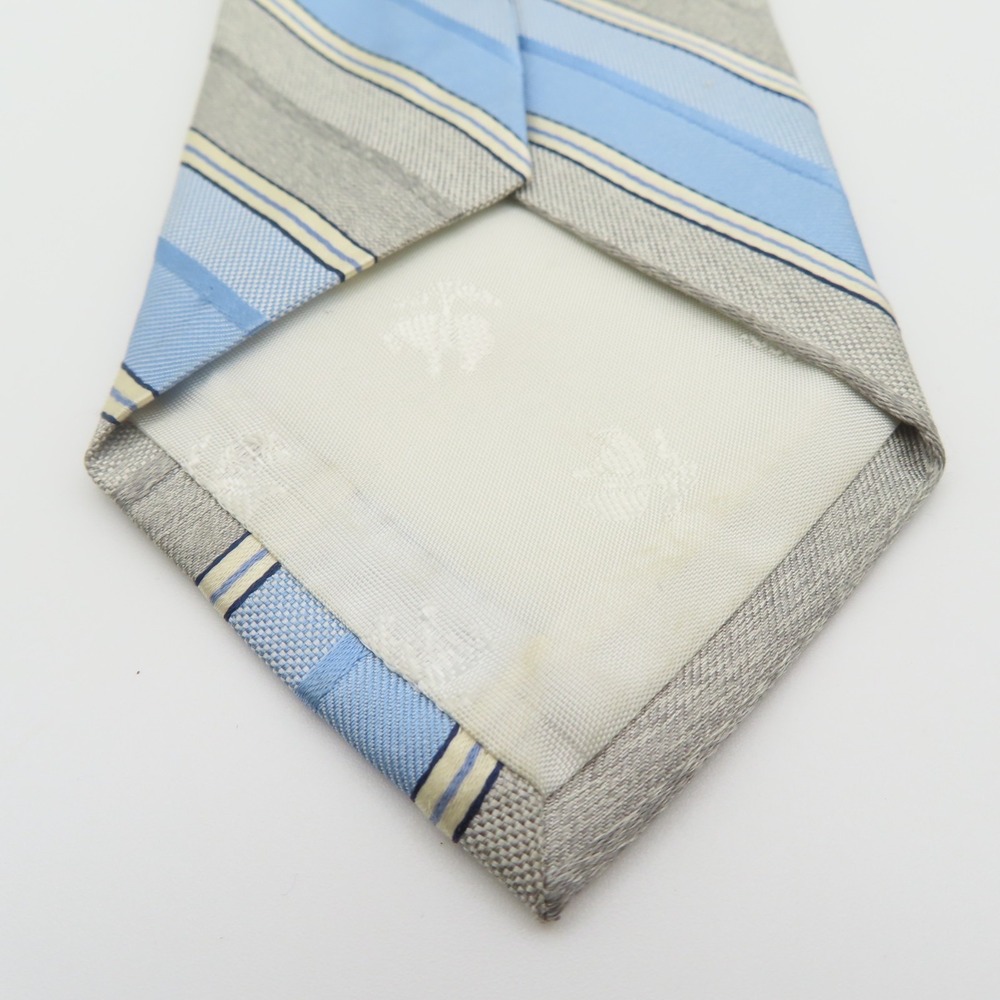 Brooks Brothers Tie Silk Gray Blue Striped 3.25" Wide 59" Long USA Makers - Picture 4 of 6